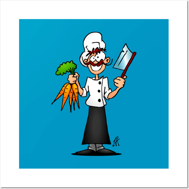 The vegetarian chef Wall Art by Cardvibes